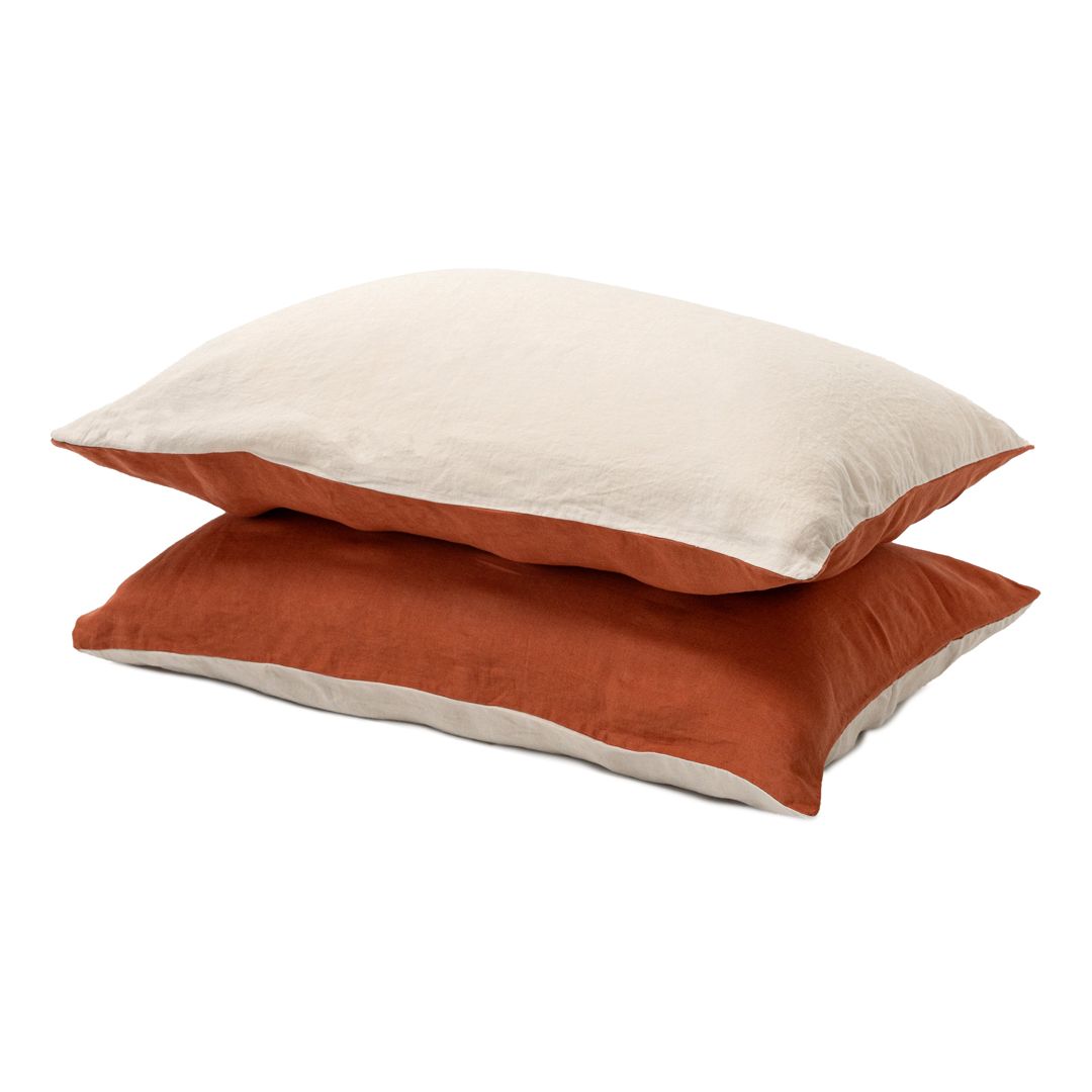 100% French flax linen pillowcase (x2) Linen pillowcases- Kapas Living Malaysia